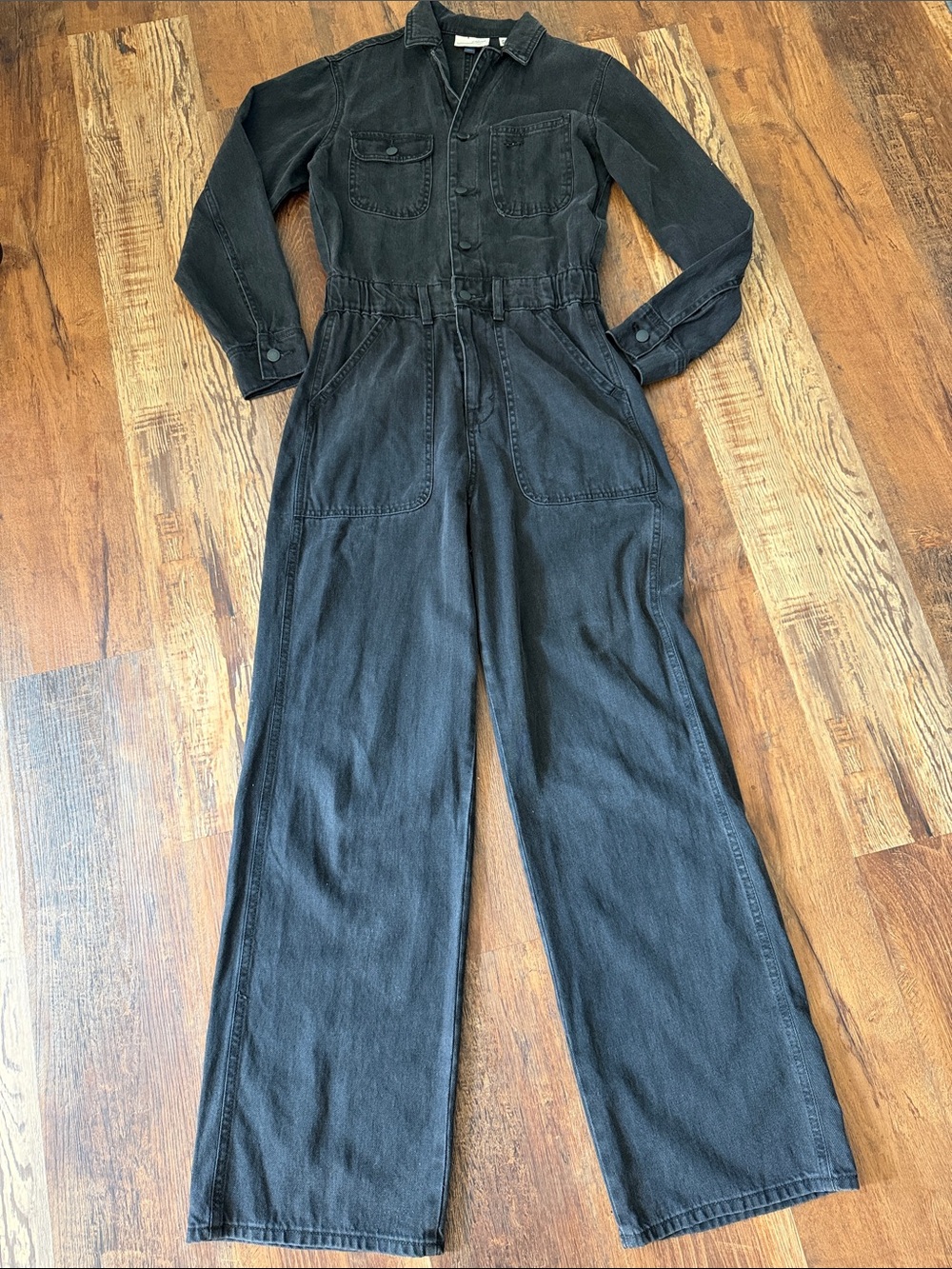 Universal Thread Black Wide-Leg Denim Jumpsuit